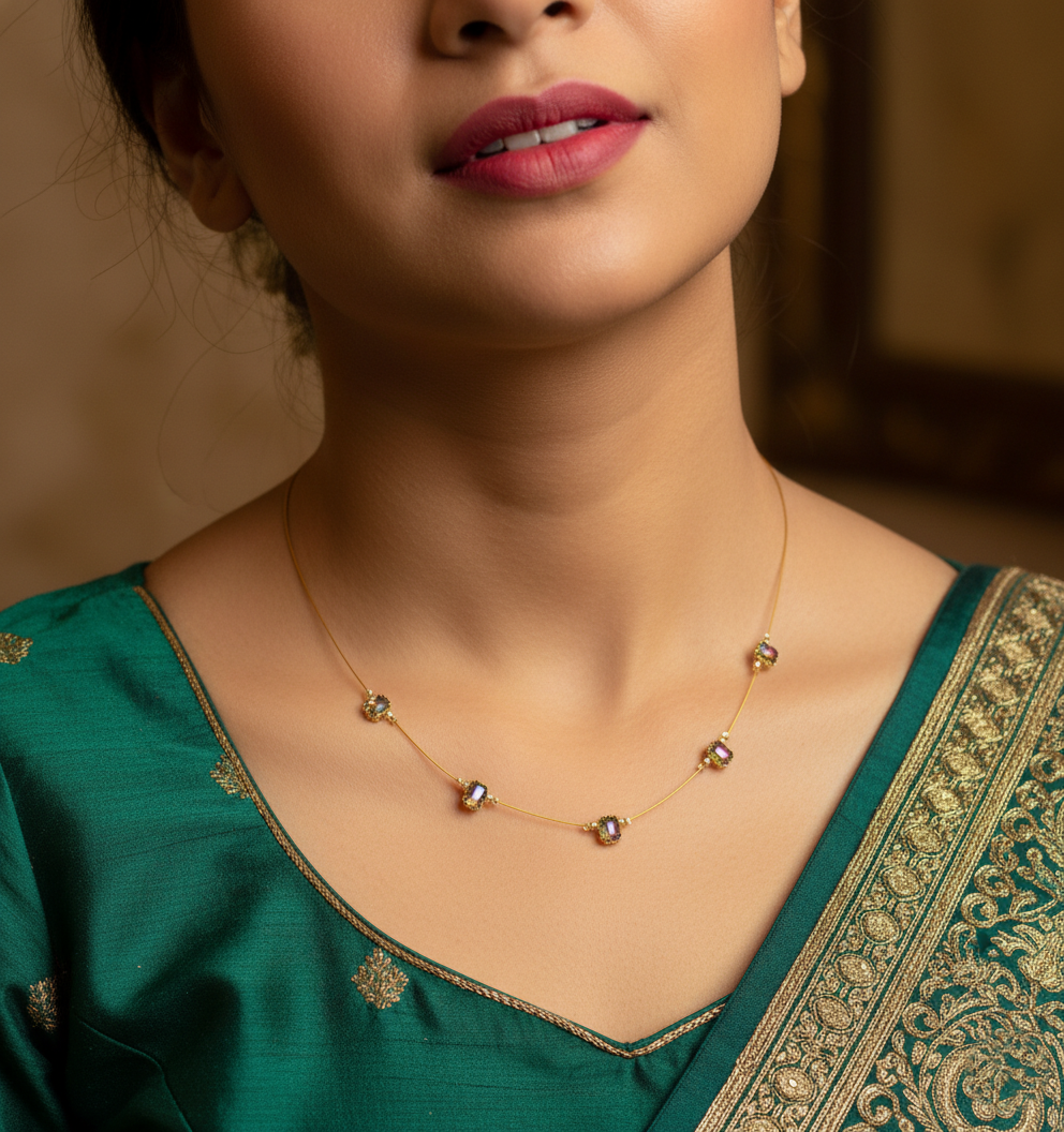 5 Multi Color Pendant Necklace