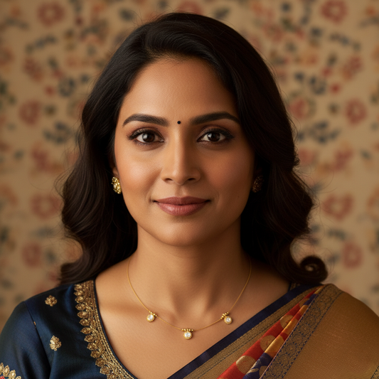 Gold-plated Invisible Chain Necklace With Three Small Decorative Pendants