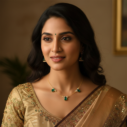 Invisible Chain Pearl And Gold-Toned Bead Necklace.