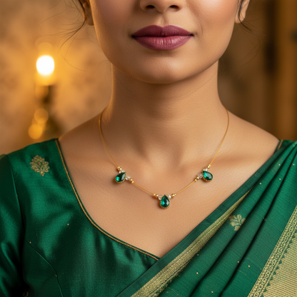 Invisible Chain Pearl And Gold-Toned Bead Necklace.