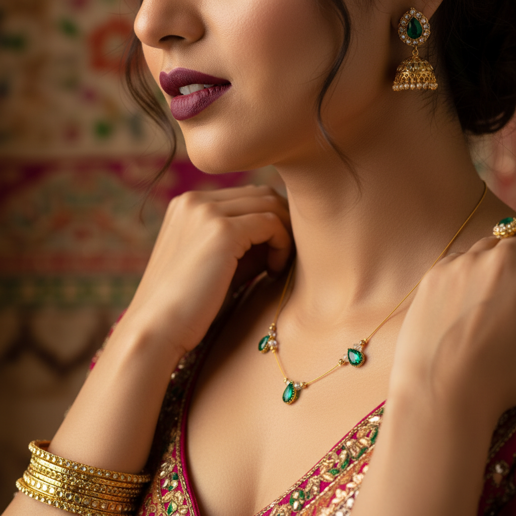 Invisible Chain Pearl And Gold-Toned Bead Necklace.